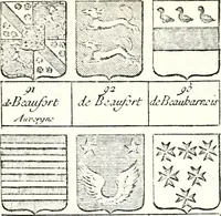 Picture 89 of 511 from Armorial des principales maisons et familles du royaume, particulierement des celles de Paris et de l'Isle de France : contenant les armes des princes, seigneurs, grands officiers de la couronne & de la maison du roi, celles des cours souveraines, &c. avec l'explication de tous les blasons (1757), leaf 158