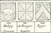 An illustration from Armorial des principales maisons et familles du royaume, particulierement des celles de Paris et de l'Isle de France : contenant les armes des princes, seigneurs, grands officiers de la couronne & de la maison du roi, celles des cours souveraines, &c. avec l'explication de tous les blasons (1757)