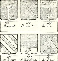 Picture 107 of 511 from Armorial des principales maisons et familles du royaume, particulierement des celles de Paris et de l'Isle de France : contenant les armes des princes, seigneurs, grands officiers de la couronne & de la maison du roi, celles des cours souveraines, &c. avec l'explication de tous les blasons (1757), leaf 186