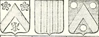 An illustration from Armorial des principales maisons et familles du royaume, particulierement des celles de Paris et de l'Isle de France : contenant les armes des princes, seigneurs, grands officiers de la couronne & de la maison du roi, celles des cours souveraines, &c. avec l'explication de tous les blasons (1757)