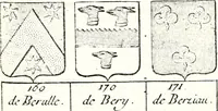 Picture 111 of 511 from Armorial des principales maisons et familles du royaume, particulierement des celles de Paris et de l'Isle de France : contenant les armes des princes, seigneurs, grands officiers de la couronne & de la maison du roi, celles des cours souveraines, &c. avec l'explication de tous les blasons (1757), leaf 190