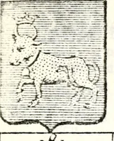 An illustration from Armorial des principales maisons et familles du royaume, particulierement des celles de Paris et de l'Isle de France : contenant les armes des princes, seigneurs, grands officiers de la couronne & de la maison du roi, celles des cours souveraines, &c. avec l'explication de tous les blasons (1757)
