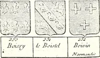 Picture 130 of 511 from Armorial des principales maisons et familles du royaume, particulierement des celles de Paris et de l'Isle de France : contenant les armes des princes, seigneurs, grands officiers de la couronne & de la maison du roi, celles des cours souveraines, &c. avec l'explication de tous les blasons (1757), leaf 226