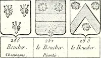 Picture 141 of 511 from Armorial des principales maisons et familles du royaume, particulierement des celles de Paris et de l'Isle de France : contenant les armes des princes, seigneurs, grands officiers de la couronne & de la maison du roi, celles des cours souveraines, &c. avec l'explication de tous les blasons (1757), leaf 242