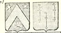 An illustration from Armorial des principales maisons et familles du royaume, particulierement des celles de Paris et de l'Isle de France : contenant les armes des princes, seigneurs, grands officiers de la couronne & de la maison du roi, celles des cours souveraines, &c. avec l'explication de tous les blasons (1757)