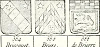 An illustration from Armorial des principales maisons et familles du royaume, particulierement des celles de Paris et de l'Isle de France : contenant les armes des princes, seigneurs, grands officiers de la couronne & de la maison du roi, celles des cours souveraines, &c. avec l'explication de tous les blasons (1757)