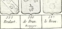 An illustration from Armorial des principales maisons et familles du royaume, particulierement des celles de Paris et de l'Isle de France : contenant les armes des princes, seigneurs, grands officiers de la couronne & de la maison du roi, celles des cours souveraines, &c. avec l'explication de tous les blasons (1757)