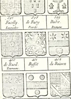 Picture 171 of 511 from Armorial des principales maisons et familles du royaume, particulierement des celles de Paris et de l'Isle de France : contenant les armes des princes, seigneurs, grands officiers de la couronne & de la maison du roi, celles des cours souveraines, &c. avec l'explication de tous les blasons (1757), leaf 294