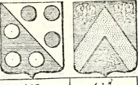 An illustration from Armorial des principales maisons et familles du royaume, particulierement des celles de Paris et de l'Isle de France : contenant les armes des princes, seigneurs, grands officiers de la couronne & de la maison du roi, celles des cours souveraines, &c. avec l'explication de tous les blasons (1757)