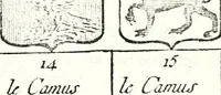 An illustration from Armorial des principales maisons et familles du royaume, particulierement des celles de Paris et de l'Isle de France : contenant les armes des princes, seigneurs, grands officiers de la couronne & de la maison du roi, celles des cours souveraines, &c. avec l'explication de tous les blasons (1757)