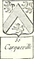 An illustration from Armorial des principales maisons et familles du royaume, particulierement des celles de Paris et de l'Isle de France : contenant les armes des princes, seigneurs, grands officiers de la couronne & de la maison du roi, celles des cours souveraines, &c. avec l'explication de tous les blasons (1757)