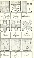 Picture 192 of 511 from Armorial des principales maisons et familles du royaume, particulierement des celles de Paris et de l'Isle de France : contenant les armes des princes, seigneurs, grands officiers de la couronne & de la maison du roi, celles des cours souveraines, &c. avec l'explication de tous les blasons (1757), leaf 326