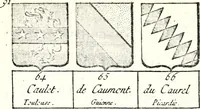 Picture 193 of 511 from Armorial des principales maisons et familles du royaume, particulierement des celles de Paris et de l'Isle de France : contenant les armes des princes, seigneurs, grands officiers de la couronne & de la maison du roi, celles des cours souveraines, &c. avec l'explication de tous les blasons (1757), leaf 330