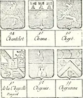 Picture 201 of 511 from Armorial des principales maisons et familles du royaume, particulierement des celles de Paris et de l'Isle de France : contenant les armes des princes, seigneurs, grands officiers de la couronne & de la maison du roi, celles des cours souveraines, &c. avec l'explication de tous les blasons (1757), leaf 342