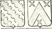 An illustration from Armorial des principales maisons et familles du royaume, particulierement des celles de Paris et de l'Isle de France : contenant les armes des princes, seigneurs, grands officiers de la couronne & de la maison du roi, celles des cours souveraines, &c. avec l'explication de tous les blasons (1757)