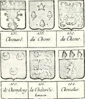 Picture 219 of 511 from Armorial des principales maisons et familles du royaume, particulierement des celles de Paris et de l'Isle de France : contenant les armes des princes, seigneurs, grands officiers de la couronne & de la maison du roi, celles des cours souveraines, &c. avec l'explication de tous les blasons (1757), leaf 370