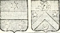 An illustration from Armorial des principales maisons et familles du royaume, particulierement des celles de Paris et de l'Isle de France : contenant les armes des princes, seigneurs, grands officiers de la couronne & de la maison du roi, celles des cours souveraines, &c. avec l'explication de tous les blasons (1757)