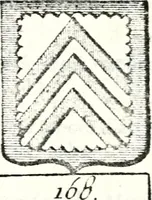 An illustration from Armorial des principales maisons et familles du royaume, particulierement des celles de Paris et de l'Isle de France : contenant les armes des princes, seigneurs, grands officiers de la couronne & de la maison du roi, celles des cours souveraines, &c. avec l'explication de tous les blasons (1757)