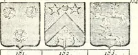 An illustration from Armorial des principales maisons et familles du royaume, particulierement des celles de Paris et de l'Isle de France : contenant les armes des princes, seigneurs, grands officiers de la couronne & de la maison du roi, celles des cours souveraines, &c. avec l'explication de tous les blasons (1757)