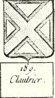 An illustration from Armorial des principales maisons et familles du royaume, particulierement des celles de Paris et de l'Isle de France : contenant les armes des princes, seigneurs, grands officiers de la couronne & de la maison du roi, celles des cours souveraines, &c. avec l'explication de tous les blasons (1757)