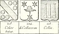 Picture 240 of 511 from Armorial des principales maisons et familles du royaume, particulierement des celles de Paris et de l'Isle de France : contenant les armes des princes, seigneurs, grands officiers de la couronne & de la maison du roi, celles des cours souveraines, &c. avec l'explication de tous les blasons (1757), leaf 398