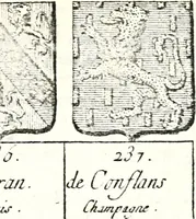 Picture 246 of 511 from Armorial des principales maisons et familles du royaume, particulierement des celles de Paris et de l'Isle de France : contenant les armes des princes, seigneurs, grands officiers de la couronne & de la maison du roi, celles des cours souveraines, &c. avec l'explication de tous les blasons (1757), leaf 406