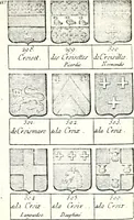 Picture 261 of 511 from Armorial des principales maisons et familles du royaume, particulierement des celles de Paris et de l'Isle de France : contenant les armes des princes, seigneurs, grands officiers de la couronne & de la maison du roi, celles des cours souveraines, &c. avec l'explication de tous les blasons (1757), leaf 434