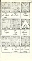 An illustration from Armorial des principales maisons et familles du royaume, particulierement des celles de Paris et de l'Isle de France : contenant les armes des princes, seigneurs, grands officiers de la couronne & de la maison du roi, celles des cours souveraines, &c. avec l'explication de tous les blasons (1757)