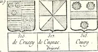 Picture 263 of 511 from Armorial des principales maisons et familles du royaume, particulierement des celles de Paris et de l'Isle de France : contenant les armes des princes, seigneurs, grands officiers de la couronne & de la maison du roi, celles des cours souveraines, &c. avec l'explication de tous les blasons (1757), leaf 442