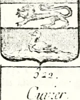 An illustration from Armorial des principales maisons et familles du royaume, particulierement des celles de Paris et de l'Isle de France : contenant les armes des princes, seigneurs, grands officiers de la couronne & de la maison du roi, celles des cours souveraines, &c. avec l'explication de tous les blasons (1757)