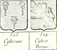 Picture 266 of 511 from Armorial des principales maisons et familles du royaume, particulierement des celles de Paris et de l'Isle de France : contenant les armes des princes, seigneurs, grands officiers de la couronne & de la maison du roi, celles des cours souveraines, &c. avec l'explication de tous les blasons (1757), leaf 442