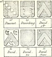 Picture 273 of 511 from Armorial des principales maisons et familles du royaume, particulierement des celles de Paris et de l'Isle de France : contenant les armes des princes, seigneurs, grands officiers de la couronne & de la maison du roi, celles des cours souveraines, &c. avec l'explication de tous les blasons (1757), leaf 458