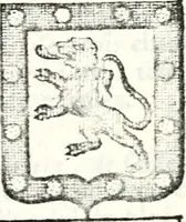 An illustration from Armorial des principales maisons et familles du royaume, particulierement des celles de Paris et de l'Isle de France : contenant les armes des princes, seigneurs, grands officiers de la couronne & de la maison du roi, celles des cours souveraines, &c. avec l'explication de tous les blasons (1757)