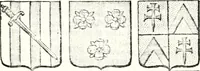 An illustration from Armorial des principales maisons et familles du royaume, particulierement des celles de Paris et de l'Isle de France : contenant les armes des princes, seigneurs, grands officiers de la couronne & de la maison du roi, celles des cours souveraines, &c. avec l'explication de tous les blasons (1757)
