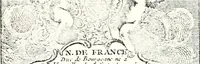 An illustration from Armorial des principales maisons et familles du royaume, particulierement des celles de Paris et de l'Isle de France : contenant les armes des princes, seigneurs, grands officiers de la couronne & de la maison du roi, celles des cours souveraines, &c. avec l'explication de tous les blasons (1757)