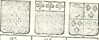 An illustration from Armorial des principales maisons et familles du royaume, particulierement des celles de Paris et de l'Isle de France : contenant les armes des princes, seigneurs, grands officiers de la couronne & de la maison du roi, celles des cours souveraines, &c. avec l'explication de tous les blasons (1757)