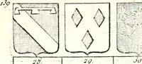 An illustration from Armorial des principales maisons et familles du royaume, particulierement des celles de Paris et de l'Isle de France : contenant les armes des princes, seigneurs, grands officiers de la couronne & de la maison du roi, celles des cours souveraines, &c. avec l'explication de tous les blasons (1757)