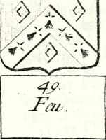 An illustration from Armorial des principales maisons et familles du royaume, particulierement des celles de Paris et de l'Isle de France : contenant les armes des princes, seigneurs, grands officiers de la couronne & de la maison du roi, celles des cours souveraines, &c. avec l'explication de tous les blasons (1757)