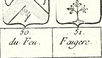 An illustration from Armorial des principales maisons et familles du royaume, particulierement des celles de Paris et de l'Isle de France : contenant les armes des princes, seigneurs, grands officiers de la couronne & de la maison du roi, celles des cours souveraines, &c. avec l'explication de tous les blasons (1757)