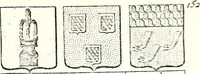 An illustration from Armorial des principales maisons et familles du royaume, particulierement des celles de Paris et de l'Isle de France : contenant les armes des princes, seigneurs, grands officiers de la couronne & de la maison du roi, celles des cours souveraines, &c. avec l'explication de tous les blasons (1757)