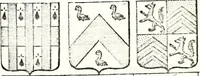 An illustration from Armorial des principales maisons et familles du royaume, particulierement des celles de Paris et de l'Isle de France : contenant les armes des princes, seigneurs, grands officiers de la couronne & de la maison du roi, celles des cours souveraines, &c. avec l'explication de tous les blasons (1757)