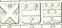 An illustration from Armorial des principales maisons et familles du royaume, particulierement des celles de Paris et de l'Isle de France : contenant les armes des princes, seigneurs, grands officiers de la couronne & de la maison du roi, celles des cours souveraines, &c. avec l'explication de tous les blasons (1757)