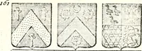 An illustration from Armorial des principales maisons et familles du royaume, particulierement des celles de Paris et de l'Isle de France : contenant les armes des princes, seigneurs, grands officiers de la couronne & de la maison du roi, celles des cours souveraines, &c. avec l'explication de tous les blasons (1757)