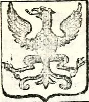 An illustration from Armorial des principales maisons et familles du royaume, particulierement des celles de Paris et de l'Isle de France : contenant les armes des princes, seigneurs, grands officiers de la couronne & de la maison du roi, celles des cours souveraines, &c. avec l'explication de tous les blasons (1757)