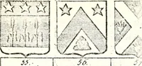 An illustration from Armorial des principales maisons et familles du royaume, particulierement des celles de Paris et de l'Isle de France : contenant les armes des princes, seigneurs, grands officiers de la couronne & de la maison du roi, celles des cours souveraines, &c. avec l'explication de tous les blasons (1757)