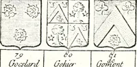 An illustration from Armorial des principales maisons et familles du royaume, particulierement des celles de Paris et de l'Isle de France : contenant les armes des princes, seigneurs, grands officiers de la couronne & de la maison du roi, celles des cours souveraines, &c. avec l'explication de tous les blasons (1757)