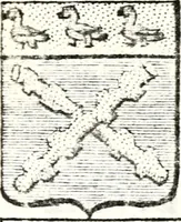 An illustration from Armorial des principales maisons et familles du royaume, particulierement des celles de Paris et de l'Isle de France : contenant les armes des princes, seigneurs, grands officiers de la couronne & de la maison du roi, celles des cours souveraines, &c. avec l'explication de tous les blasons (1757)