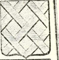 An illustration from Armorial des principales maisons et familles du royaume, particulierement des celles de Paris et de l'Isle de France : contenant les armes des princes, seigneurs, grands officiers de la couronne & de la maison du roi, celles des cours souveraines, &c. avec l'explication de tous les blasons (1757)