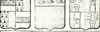 An illustration from Armorial des principales maisons et familles du royaume, particulierement des celles de Paris et de l'Isle de France : contenant les armes des princes, seigneurs, grands officiers de la couronne & de la maison du roi, celles des cours souveraines, &c. avec l'explication de tous les blasons (1757)