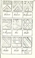 An illustration from Armorial des principales maisons et familles du royaume, particulierement des celles de Paris et de l'Isle de France : contenant les armes des princes, seigneurs, grands officiers de la couronne & de la maison du roi, celles des cours souveraines, &c. avec l'explication de tous les blasons (1757)
